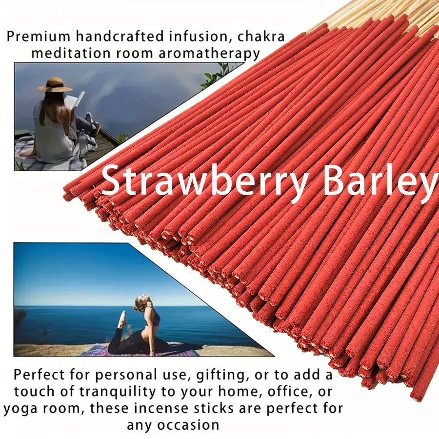 Red Handmade Strawberry and Guava Scented Sticks, Combining the Scents of Strawberry and Guava, Vintage-Scented Incense Sticks, Suitable for Camping, Travel, Garden, and Holidays (Halloween, Christmas, Thanksgiving)