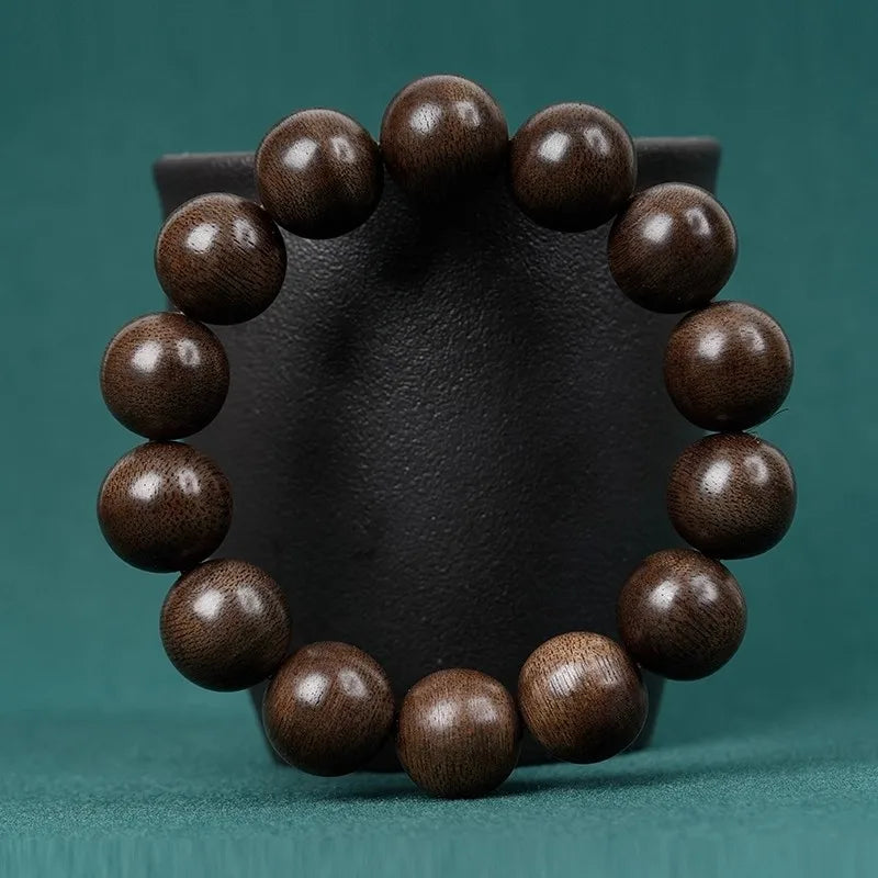 Natural Old Material Brunei Soft Silk Agarwood Bracelets Buddhist Prayer Beads Retro Wrist Mala for Men and Women Gifts