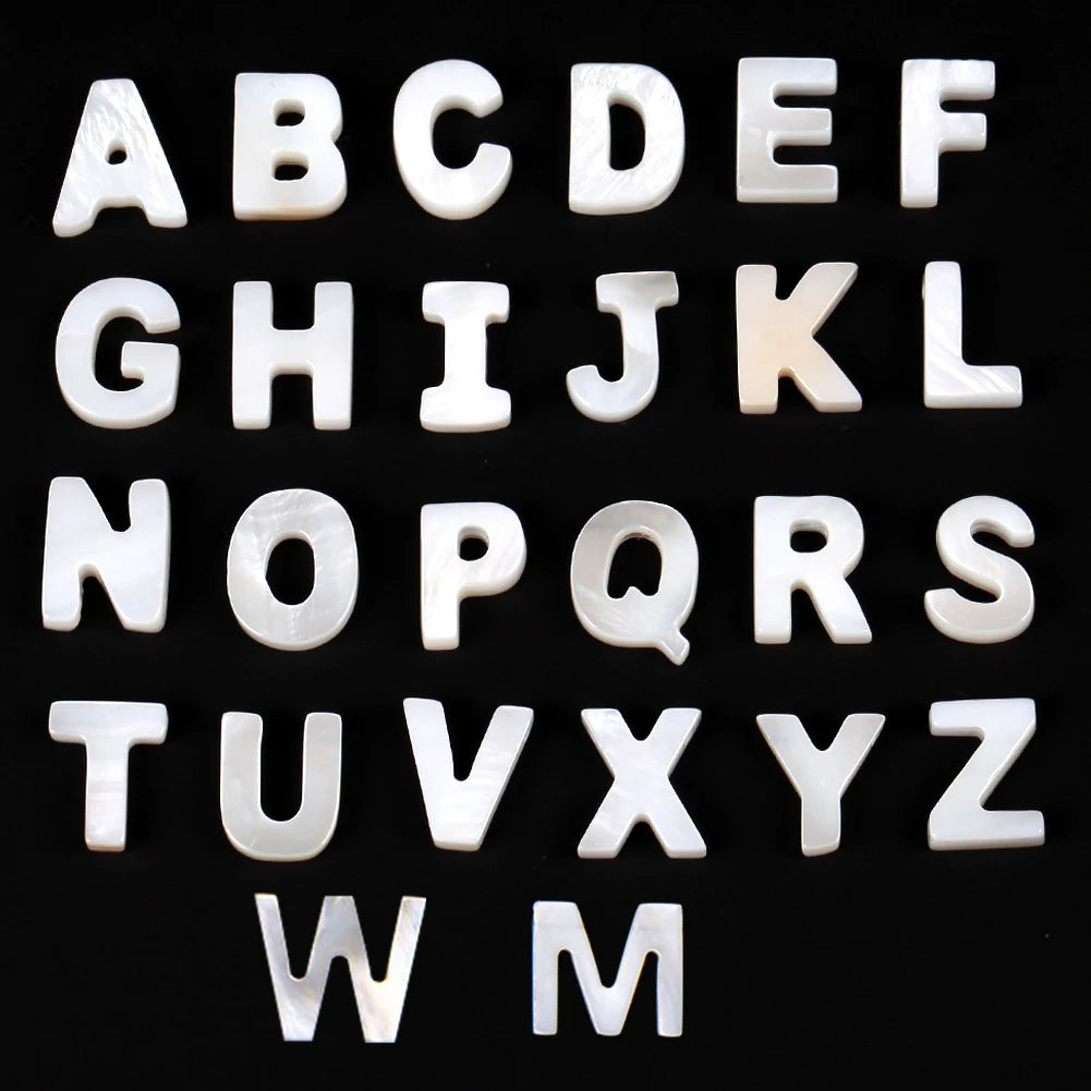 Natural White Letter Shell Beads 10mm for Jewelry Making