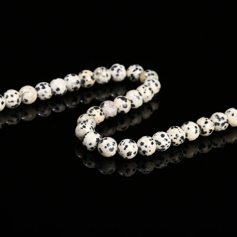 4 6 8 10mm Natural Dalmatian Jasper Beads Round Loose Spacer Bead For Jewelry Making Diy Necklace Bracelet Accessory Findings