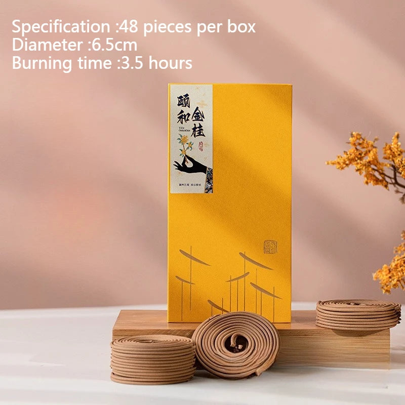 Natural Coil Incense Sandalwood and Agarwood Floral Fragrance Home Indoor Purify The Air Remove Odors Calm The Mind Aid Sleep