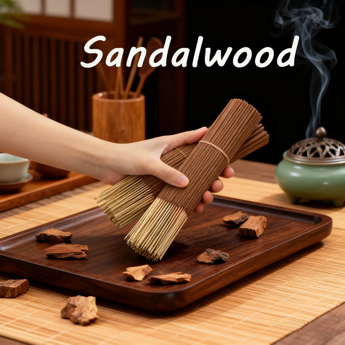 16/41/77/107/167Pcs, Sandalwood Incense Sticks, 22.0cm , Suitable for Yoga and Meditation, Purifies the Mind, Eliminates Negative Energy, Ideal for Hotels and Parties, Travel-Friendly, Meditation Aid |   Sandalwood Scent