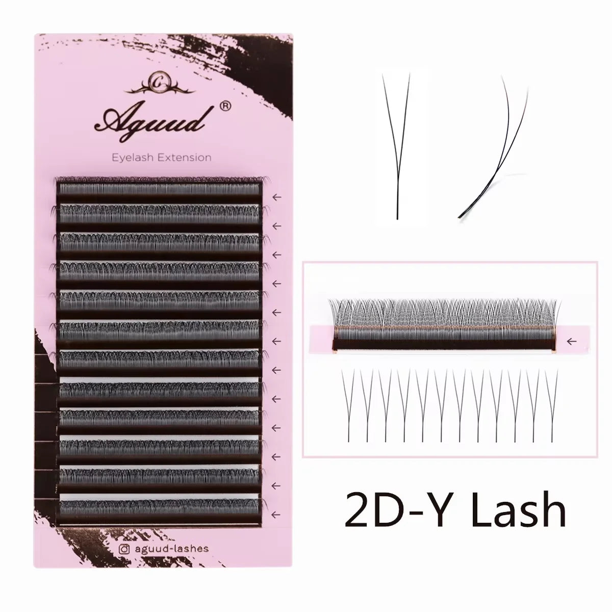 AGUUD 4DW Clover Lashes 3D Brown Premade Fans