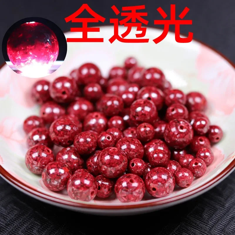 10mm Natural Cinnabar Beads 10pcs Round Gemstone DIY