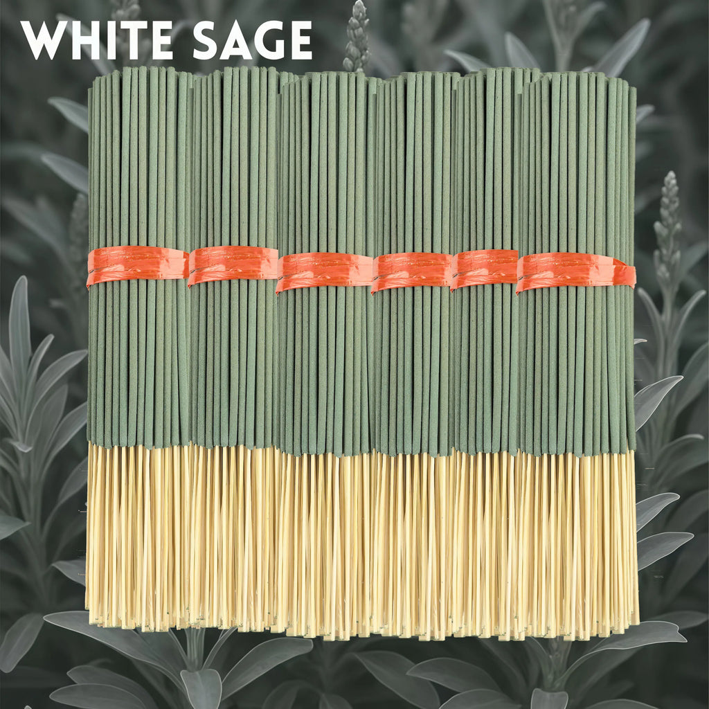 20/50/600/1500 Plant Extract White Sage Aromatherapy Sticks 8.66inch Fresh Air Suitable for Yoga Meditation Purifies the Soul and Eliminates Negative Energy