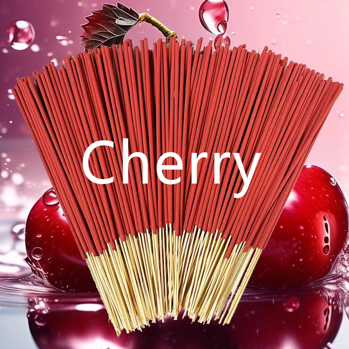 Handmade Cherry Scented Incense Sticks - 22.0cm Long-Lasting Artificial Wooden Incense Sticks, Safe and Non-Irritating for Indoor and Outdoor Use, Feather-Free Yoga and Meditation Decorations, Suitable for Camping, Travel, Garden, and Holidays (Halloween,