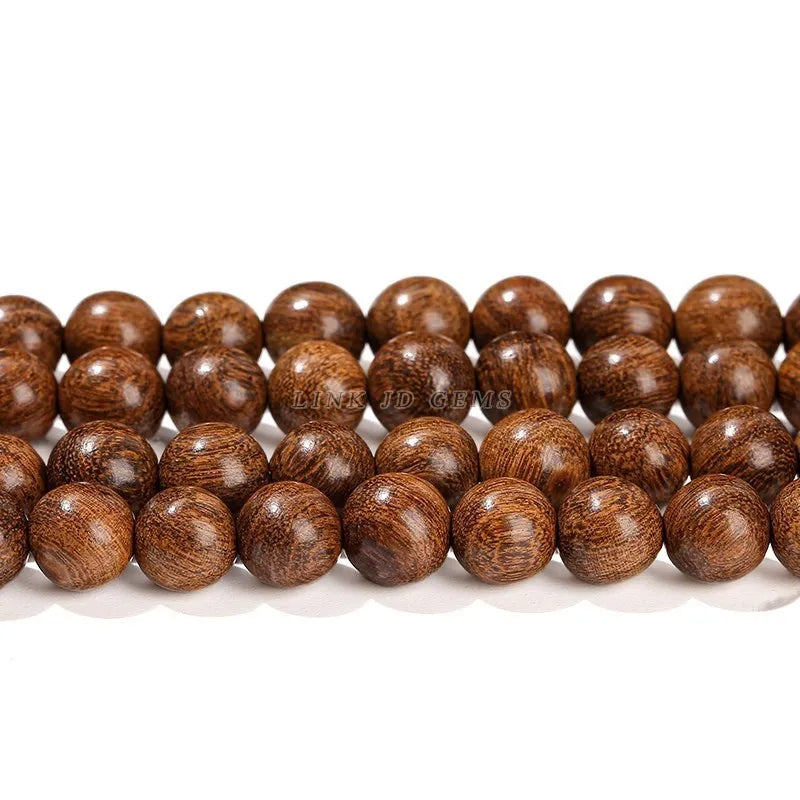 Natural Wood Bead Gold Silk Sandalwood Round Buddha Bead 6 8 10mm Pick Size For Jewelry Making Diy Necklace Bracelet Accessory