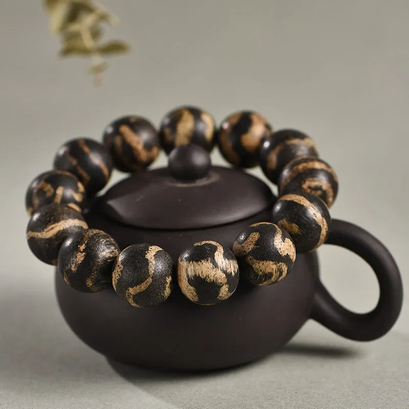 Natural Agarwood Bead Mala Bracelet 2.0cm Round