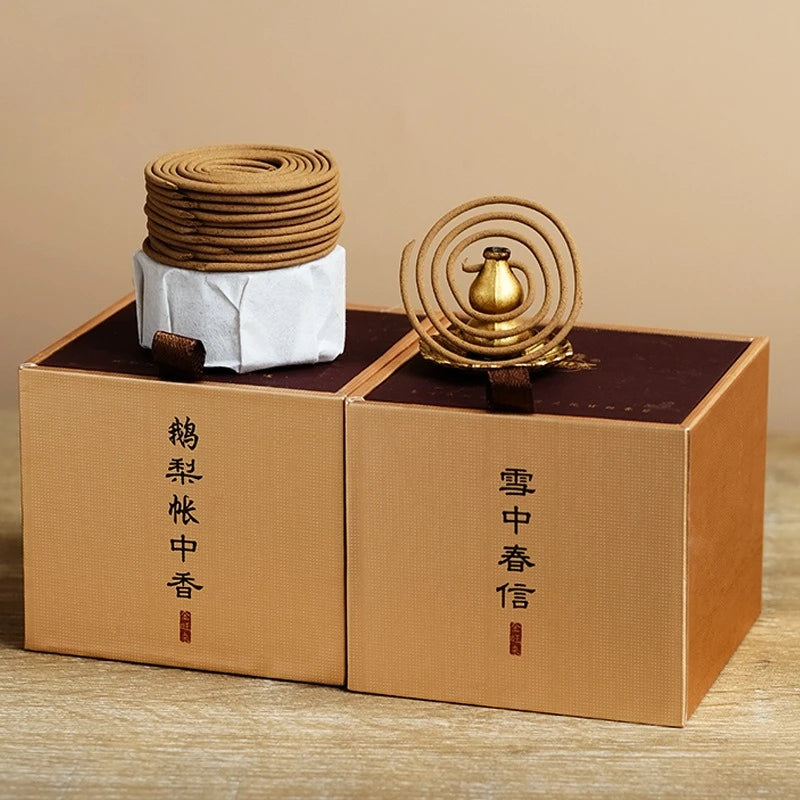 Natural Sandalwood Agarwood Incense Coil Temple Worship Study Rooms Meditation Household Calms Mind Promotes Sleep Purifies Air