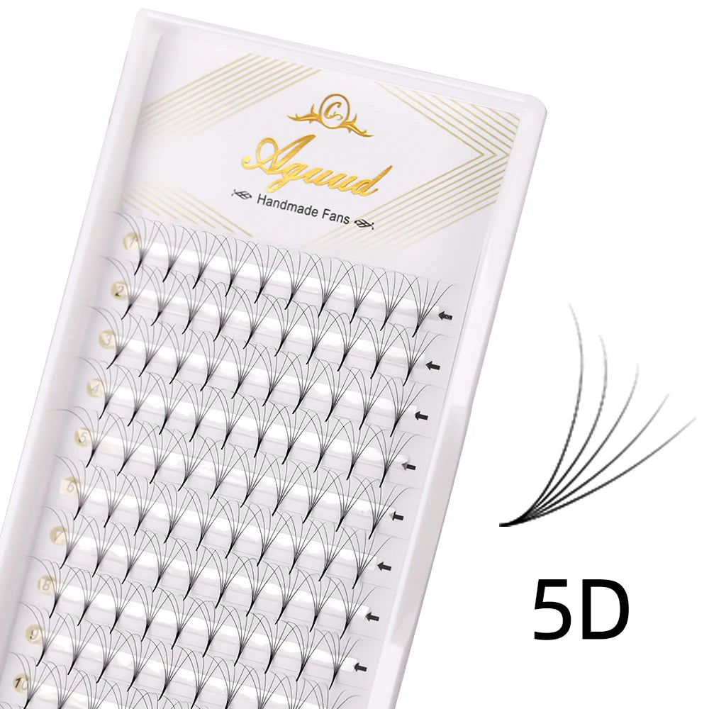 AGUUD 5 Trays/Lot Thin Roots Slim Base Premade Fans Lash Sharp Pointy Base Promade Russian Volume Fans Eyelash Extensions Faux