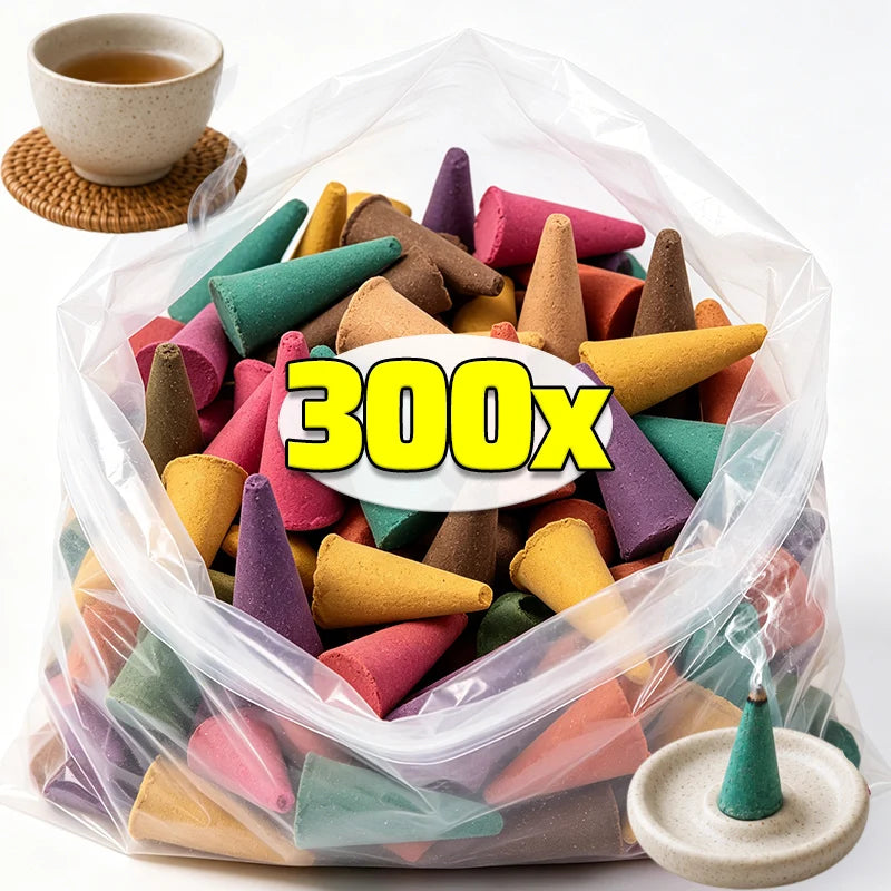 Scented Incense Cones Deodorization Natural Scents Cones for Office Home Anxiety Relief Fragrance Incense Cones Air Refresh Unit