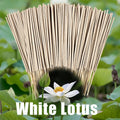 High-Quality Off-White 8.7-Inch White Lotus Incense Sticks, Made from Natural Materials, with a Lotus Scent. White Lotus Symbolizes Holiness, Divinity, and Cleanliness Essential Bamboo Stick Incense for Home