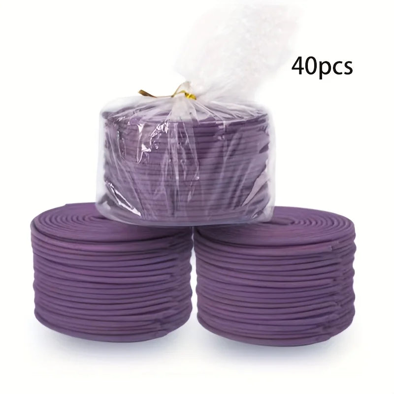 40-Pack Multicolor Spiral Incense Sticks, Rattan Coil Incense for Home, Bathroom Purification, Sleep, Yoga, Meditation, Relaxati
