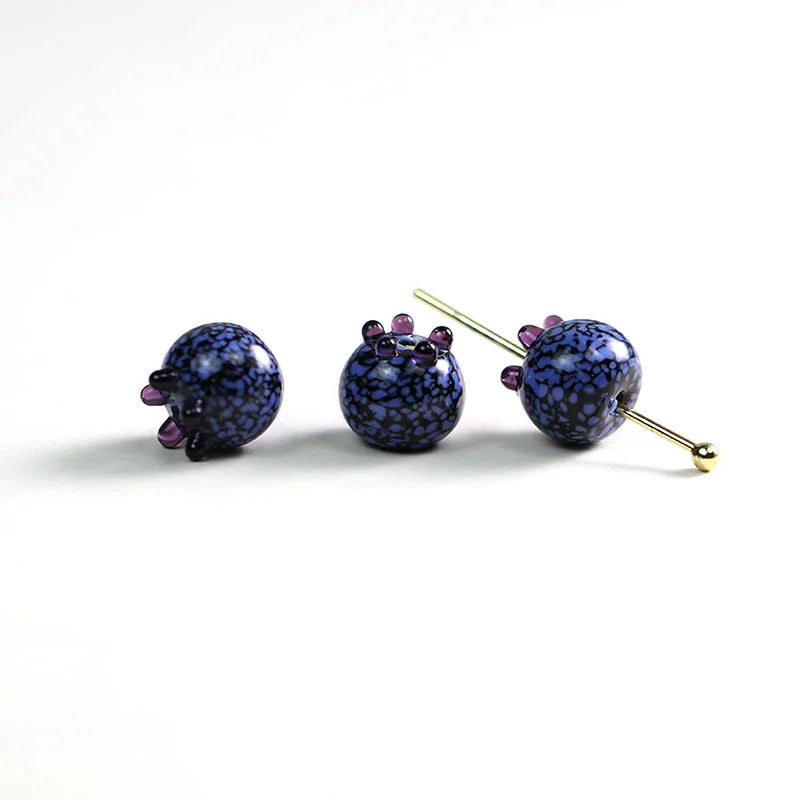 10pcs 12mm Blueberry Glass Beads Irregular DIY Jewelry