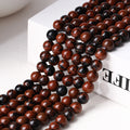 Natural Stone Mahogany Obsidian Beads Round Golden Swan Bead for Jewelry Making DIY Bracelet Necklace Accessories 4/6/8/10mm