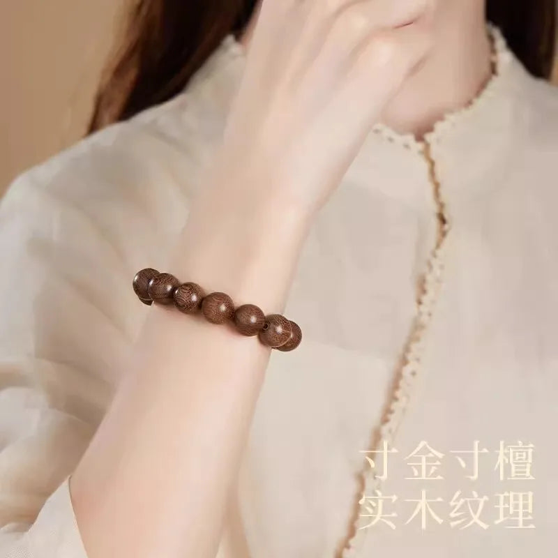 Golden Agarwood Original Natural Bracelet Buddhist Prayer Beads Unisex Sandalwood Cultural Play