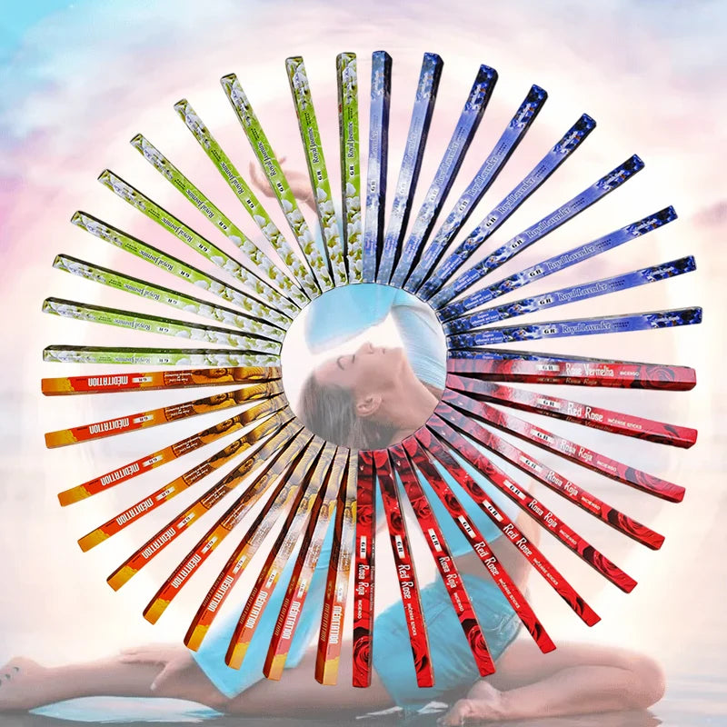 GR 7-175 Sticks Indian Incense Lavender Jasmine Meditation Home Fragrance for Yoga Prayer Rich Aroma Long Lasting Aromatherapy
