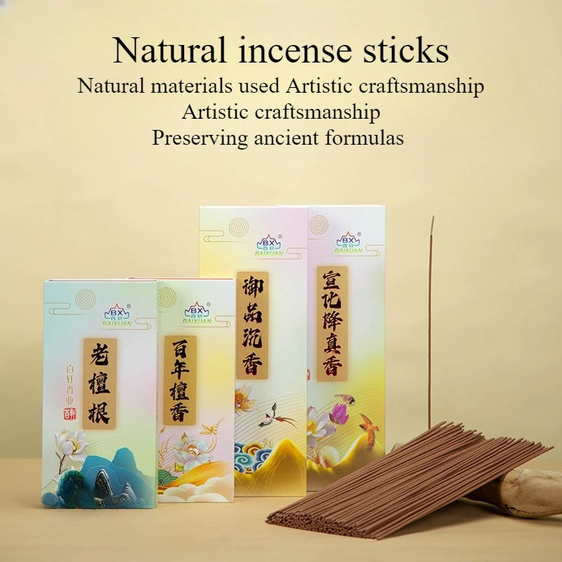 Natural Sandalwood Agarwood Incense Sticks Yoga Household Temple Worship Calms Mind Promotes Sleep Removes Odors Joss Stick