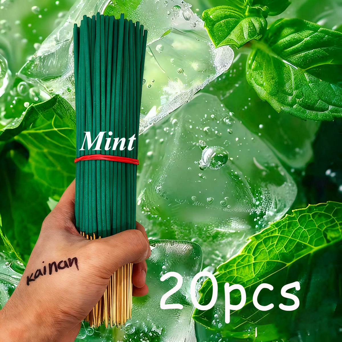 Fresh Mint Aromatherapy Stick, Mint Helps to Refresh the Mind and Improve Air Circulation, Suitable for Yoga and Meditation, Home, Living Room, Tea Room, Hotel, Outdoor Activities, Easy to Carry