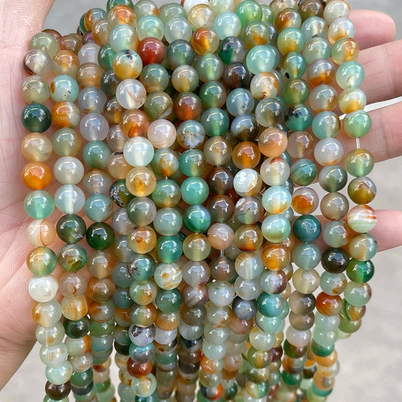 Wholesale Natural Stone India Agate Bead Round Loose Spacer 4 6 8 10 12mm For Jewelry Making Diy Necklace Bracelet Accessory