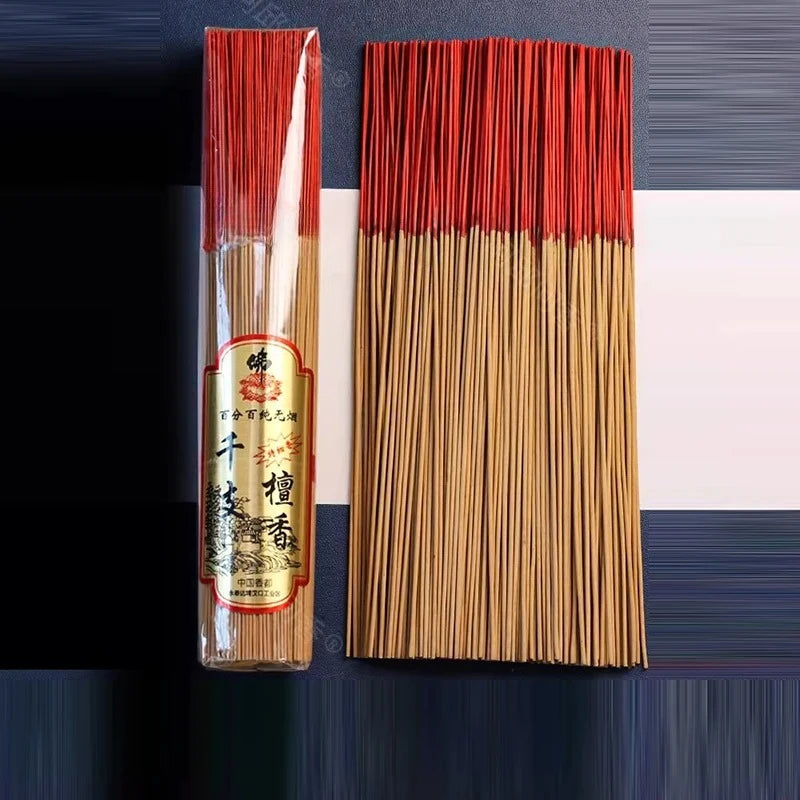 1000sticks Elegant Household Natural Sandlwood Incense Sticks Smokeless Buddha Worship God of Wealth Bamboo Stick Incense