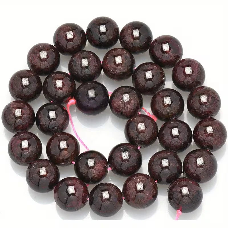 4/6/8/10/12mm Natural Red Garnet Stone Beads Round Loose Spacer Bead For Jewelry Making DIY Bracelet Necklace Charms Accessories - AliExpress