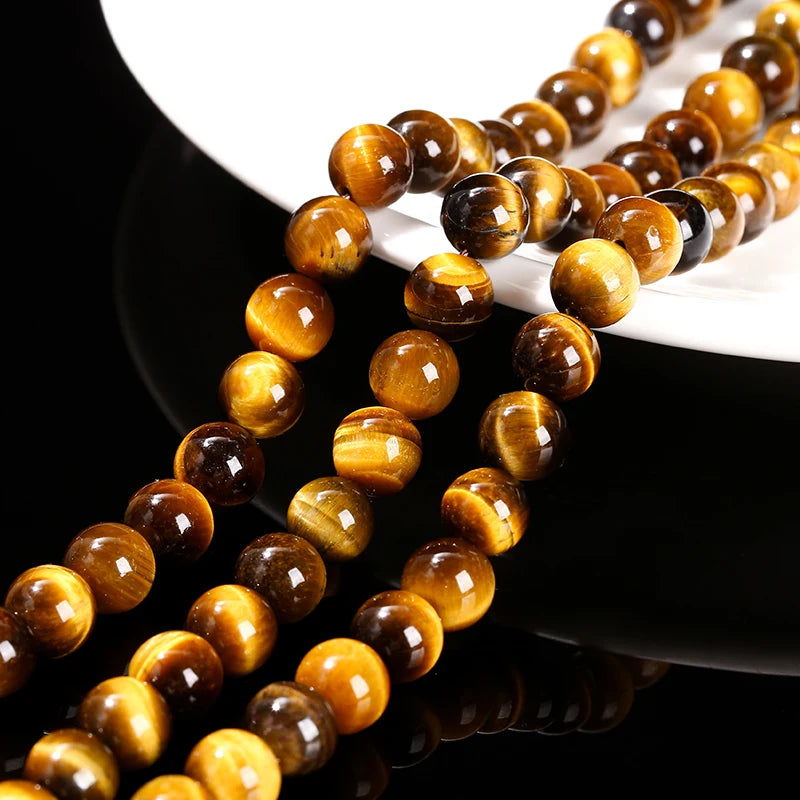 Wholesale Natural Yellow Tiger Eye Stone Bead Loose Spacer 4 6 8 10 12mm For Jewelry Making Diy Necklace Bracelet Accessoy