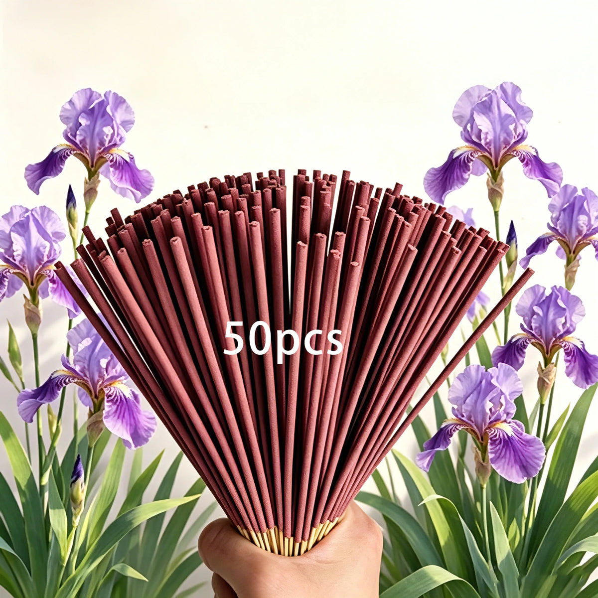 22cm Iris Flower Incense Sticks with Long-Lasting Fragrance, Suitable for Home Bedrooms, Study Rooms, Living Rooms, Tea Rooms, and Reception Rooms, to Purify the Air and Relax the Mind