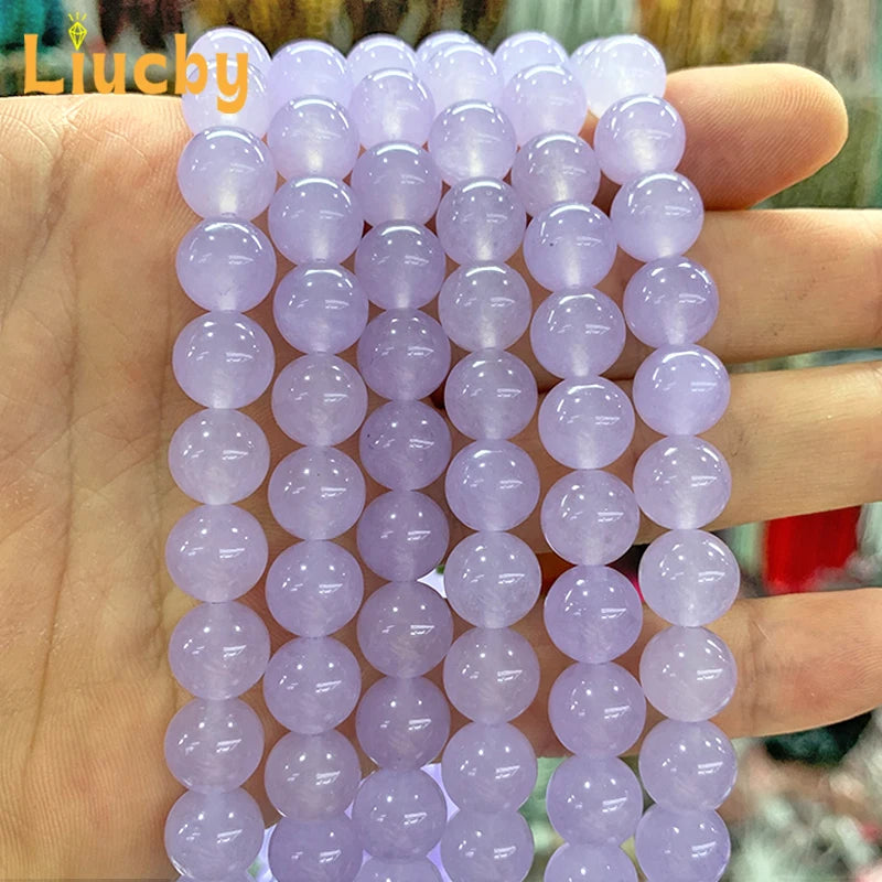 Lavender Chalcedony Beads 10mm DIY Jewelry Making