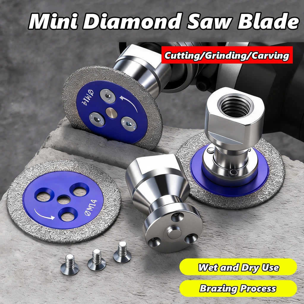 50mm Diamond Mini Saw Blade with Thread Stone Cutting Disc Granite Sandstone Concrete Lettering Carving Grinding Tool
