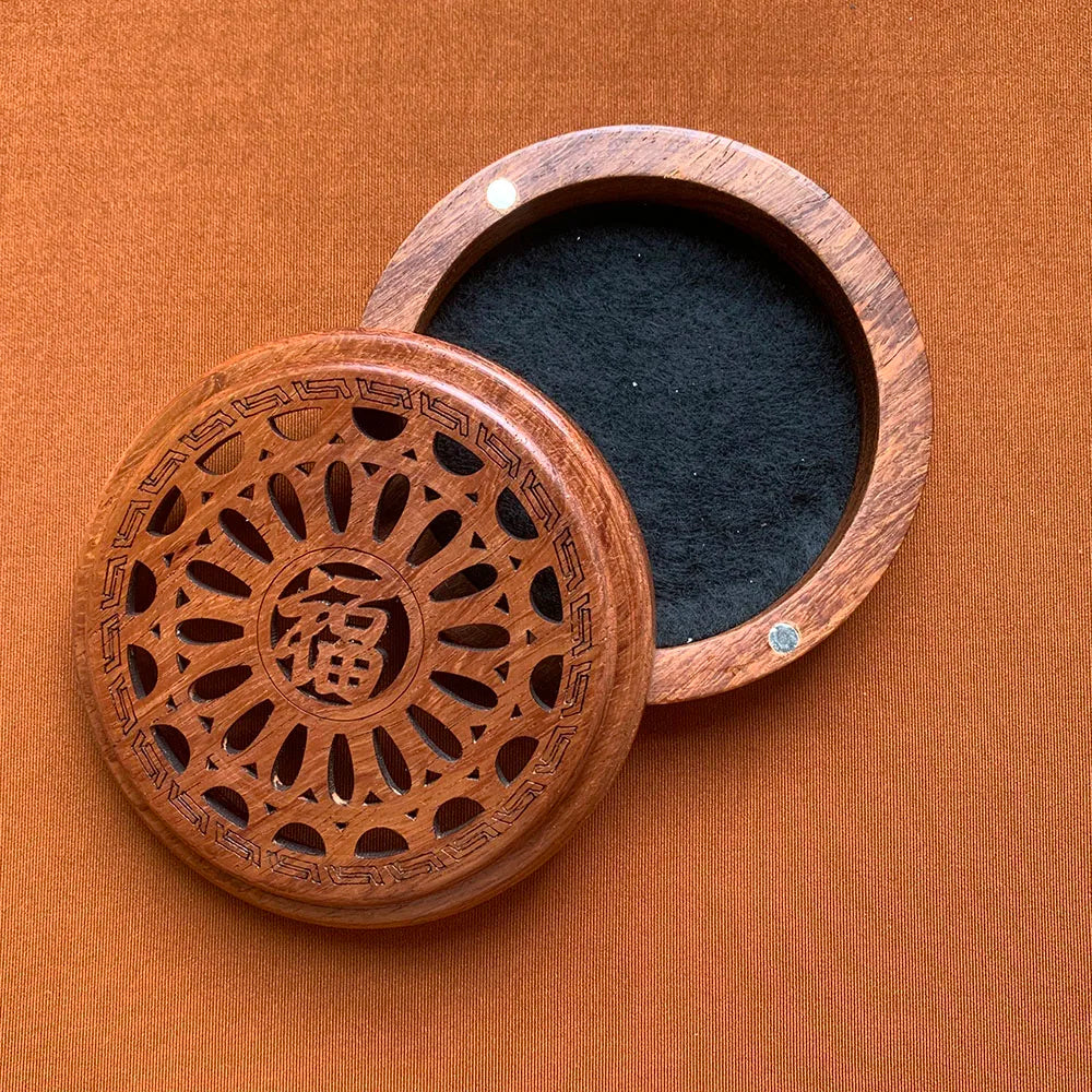 Free Shipping Vietnam Rosewood Incense Burner for 2-4Hr Coil Incense Portable wooden Incense holder With Fireproof Mat