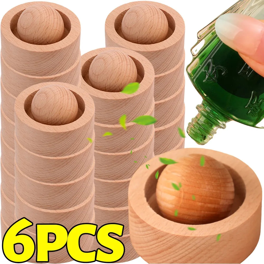 Natural Wood Essential Oil Diffuser Round Ball Aroma Fragrance Oil Aromatherapy Diffuser for Home Office Car Bedroom Living Room