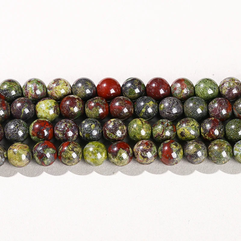 Natural Dragon Bloodstone Bead Round Loose Spacer 4 6 8 10 12mm Seed Beads For Jewelry Making Diy Necklace Bracelet Accessory