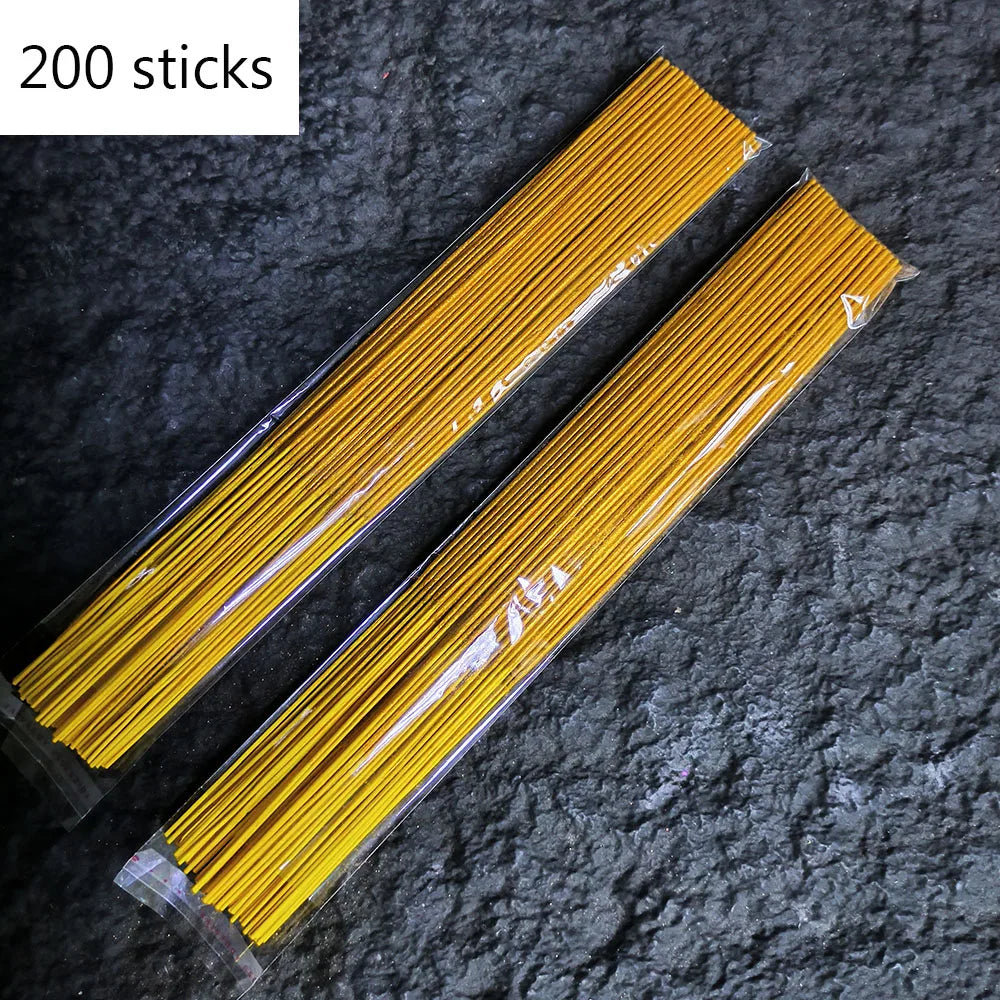 100/200/500 Sticks/lot Natural Golden Roll Money Incense Sticks 32cm Smokeless Worship God Bamboo Joss Stick Incense