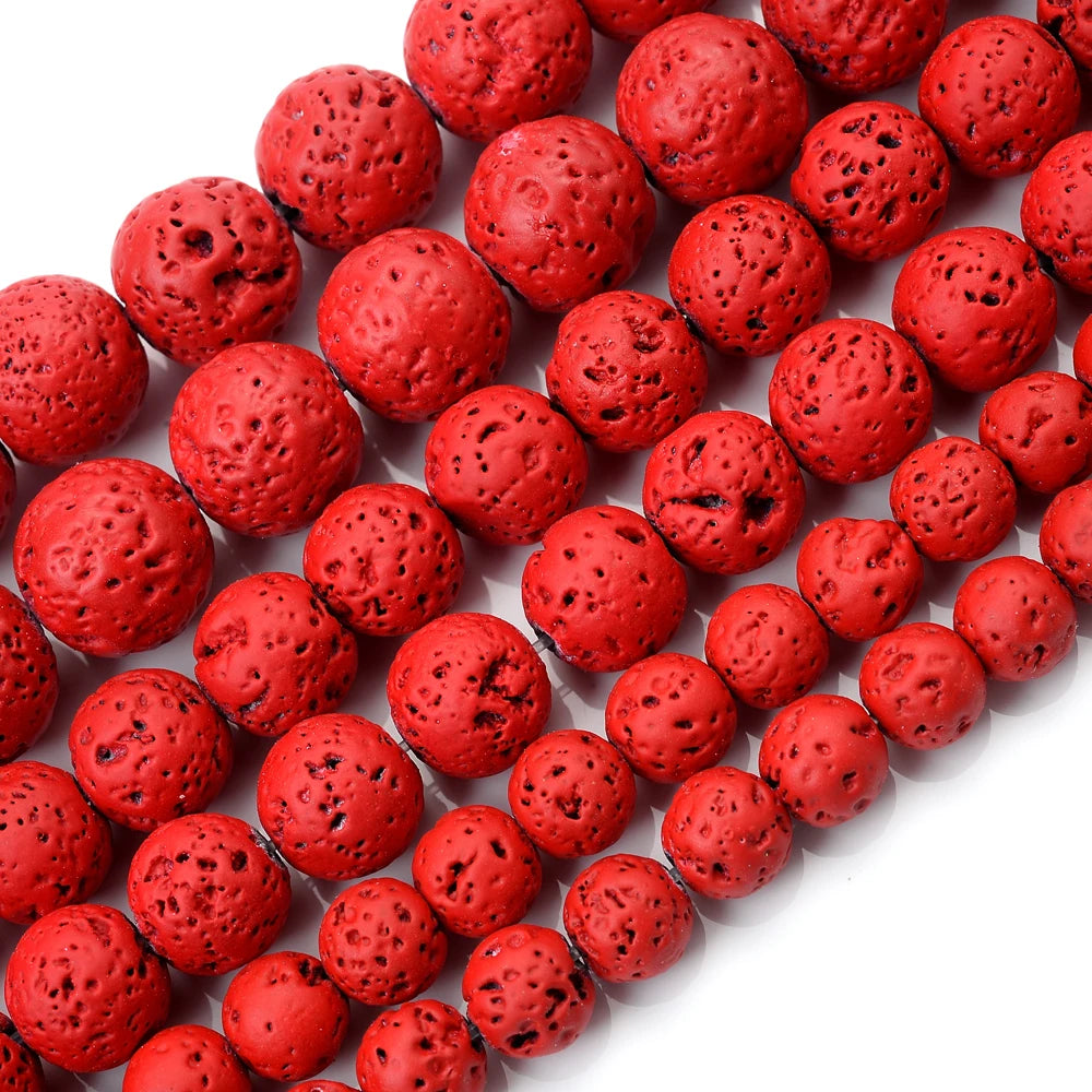 Natural Stone Beads Pink Red Series Coral Turquoises Garnet Jades Sun Stone Loose Beads for Jewelry Making DIY Bracelet 4-12mm