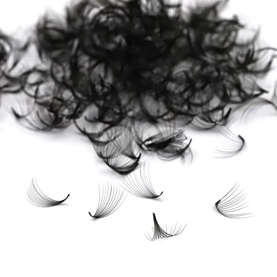 500Fans Loose Fan Lashes Eyelash Extension 5D 6D 8D 10D 20D 30D Pointy Base Premade Medium Stem Sharp Thin Russian Volume Lashes