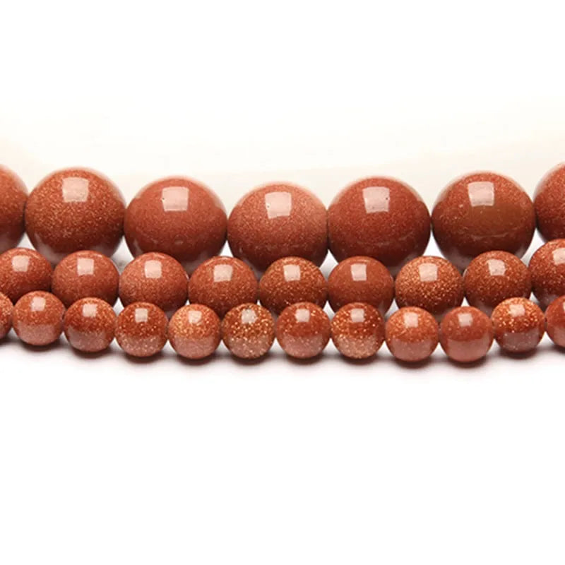 Making Natural Blue Green Golden Sandstone Round Loose Beads 4 6 8 10 12 MM Pick Size For DIY Necklace Bracelet Jewelry Make