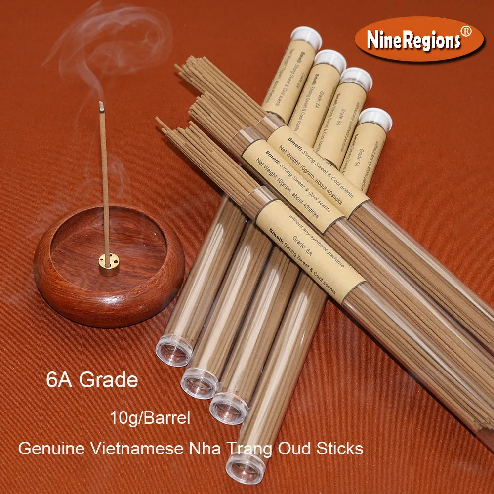 10gram 6A Grade Genuine Vietnamese Nha Trang Oud Incense Sticks Natural Home Fragrant Relaxation Stress Relief Aroma Anti-Odour