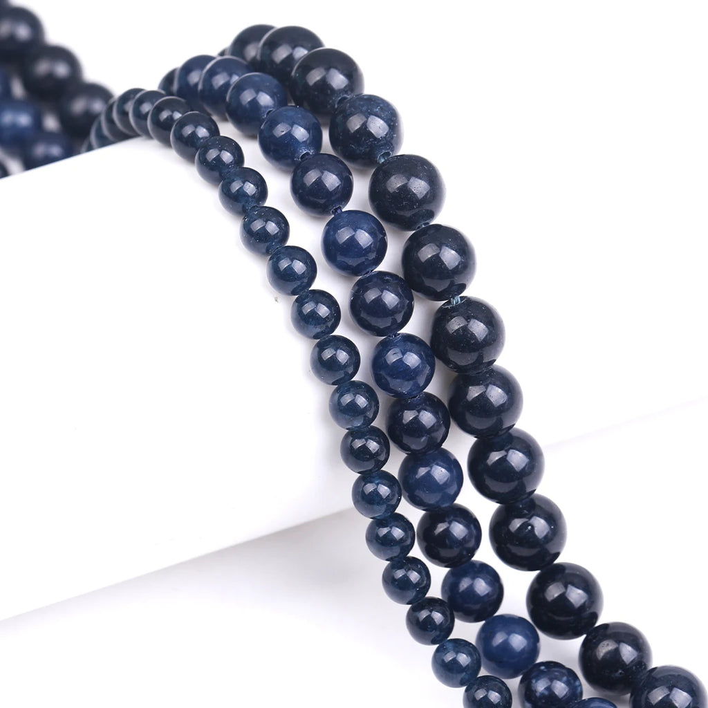 4mm 6mm 8mm Blue Jade Beads for Jewelry Making