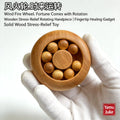 Chinese Style Lucky Wealth Attracting Wooden Fire Wheel Fidget Toy Thuja Green Sandalwood Agarwood Rotatable Stress Relief Finge