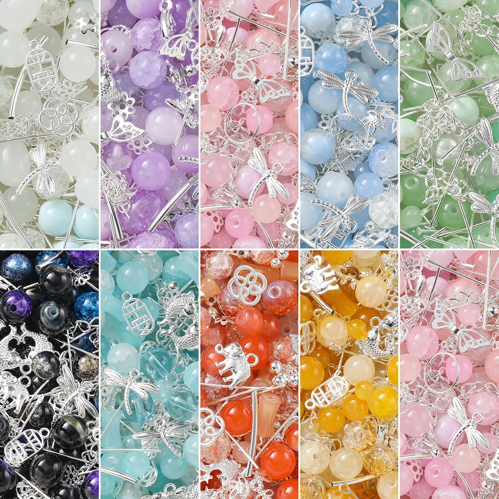 30-50G Mixed Glass Beads for DIY Jewelry Making