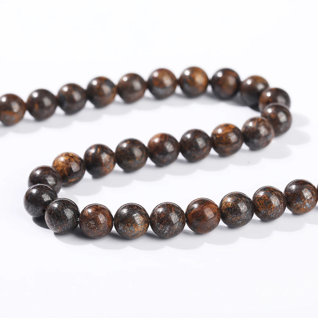 1 Strand Natural Stone Bronzite Bead Round Loose Spacer Beads 4 6 8 10mm for Jewelry Making DIY Bracelets Necklaces Accessories