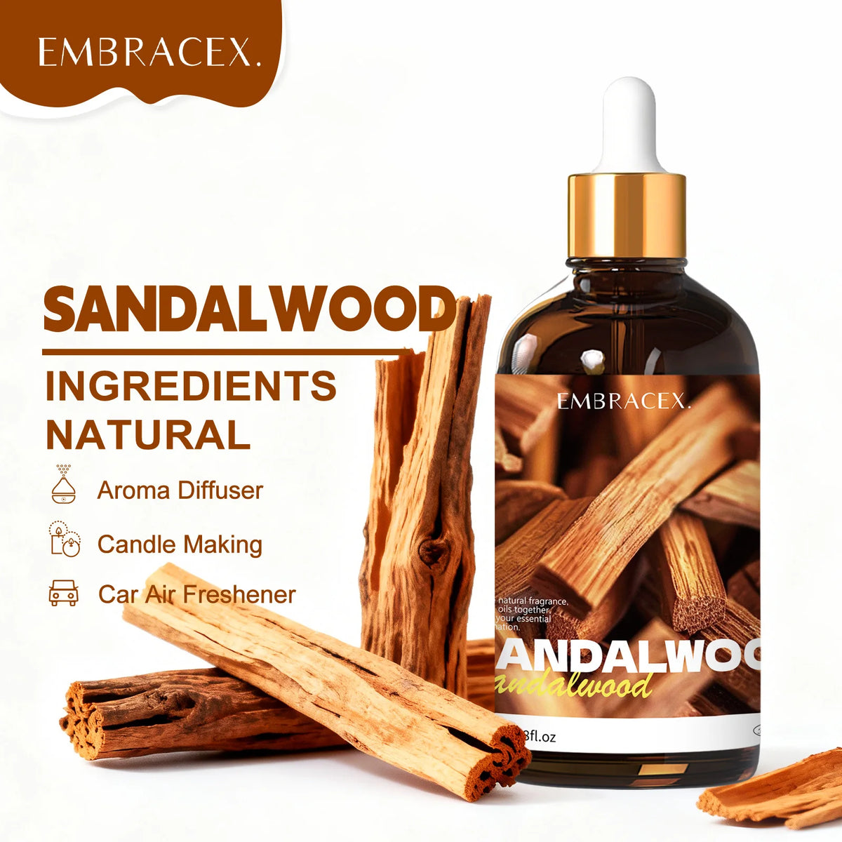 100ml Sandalwood Pure Plant Essential Oil Premium Grade Essential Oils For Aromatherapy Gift