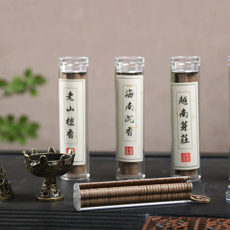 42pcs/tube Natural Material Special Shape Coil Incense Burning 30 Mins Jasmine Lavender Home Aroma Fragrance Yoga Meditation
