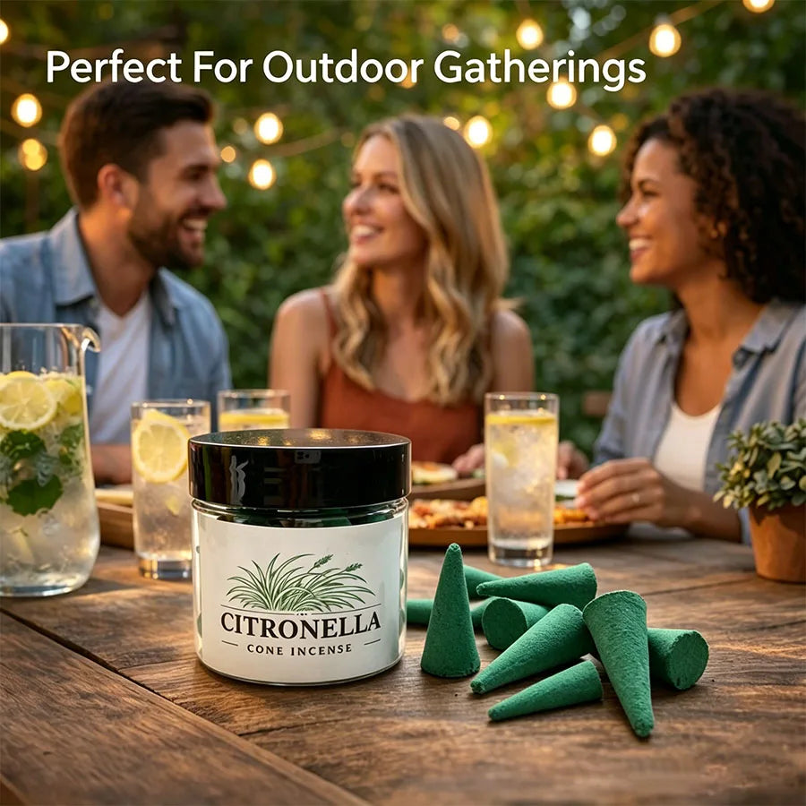 37/143 Pieces of Exquisite Canned Handcrafted Lemongrass Incense Cones, the Scent of Lemongrass Brings a Touch of Freshness to the Stuffy Summer Nights, Suitable for Patios, Outdoor Activities, Home Decoration, and Holiday Gifts