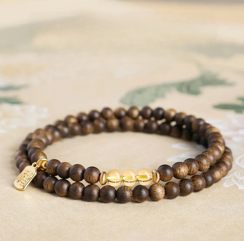 Natural Green Agarwood Bracelet 6mm Square Beads