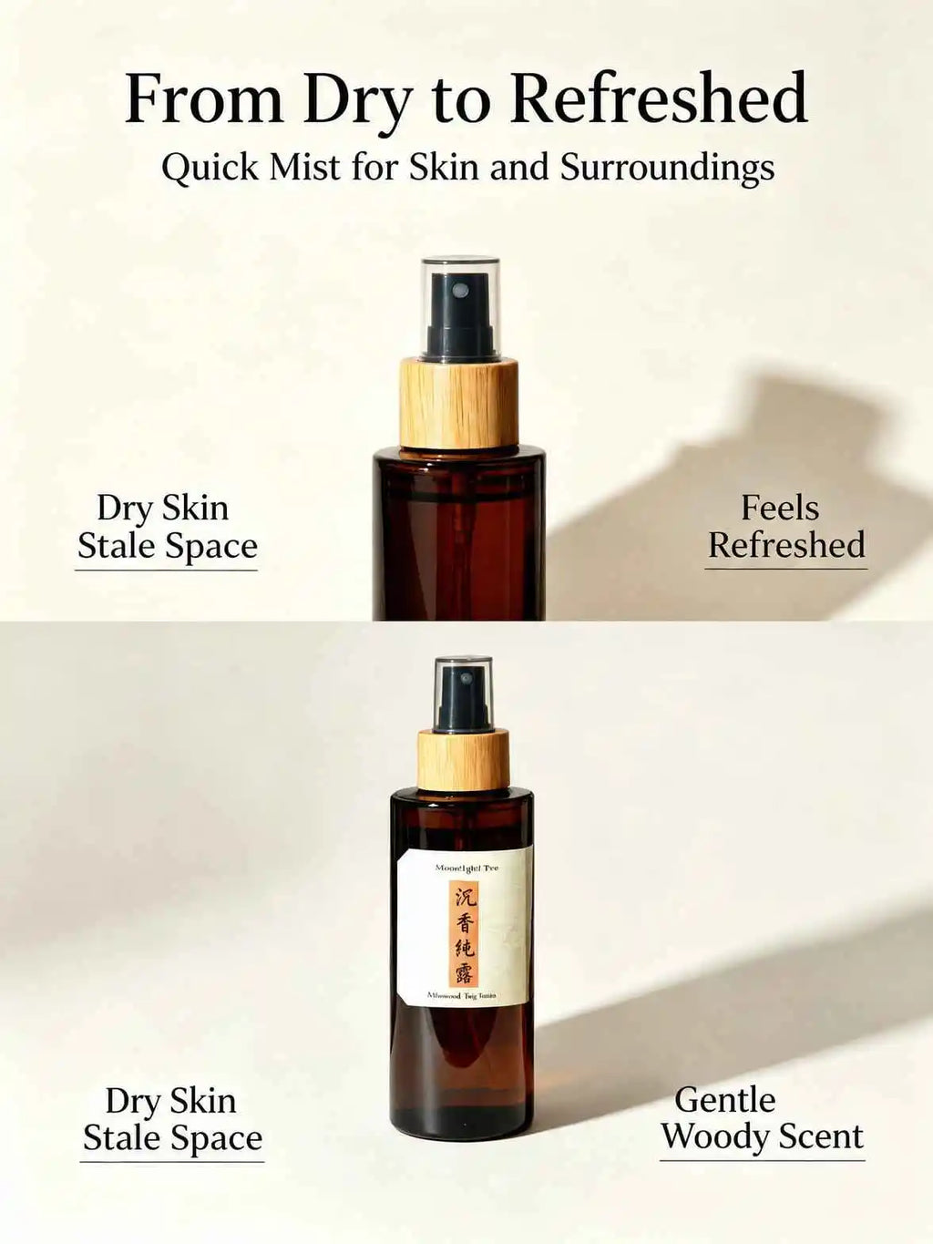 Natural Agarwood Hydrolate MistSpray Moisturizekin Anti-inflammatoryAntibacterial Soothes LiftingBrightening Refreshing Toner Sp