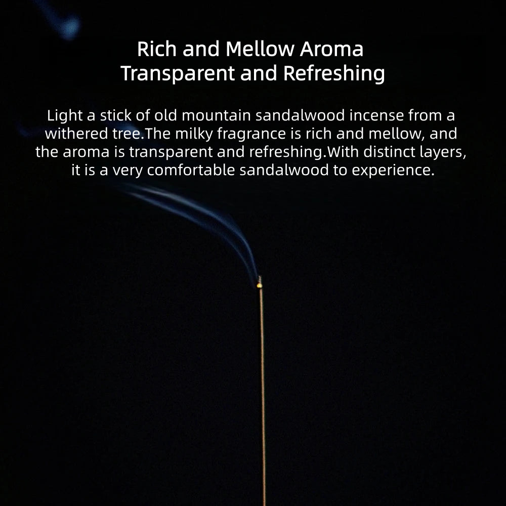 Natural Incense Sticks, Lao Shan Sandalwood, 40 Min Burn