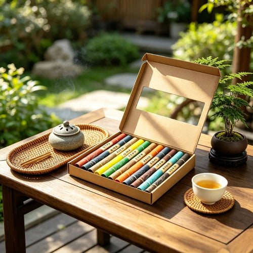 1 Box/11 Fragrances, Natural Wood Powder Incense and String Fragrance Gift Box Set, Suitable for Indoor Long-Lasting Fragrance