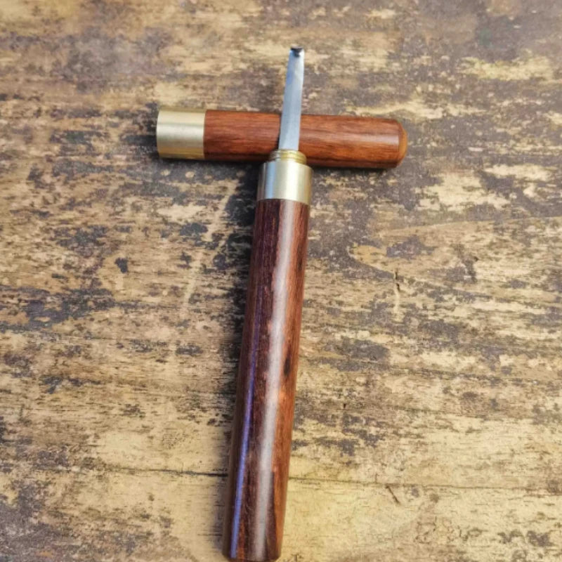 Agarwood Hook Knife Solid Wood Handle Fine Steel Knife Head Hook Wire Scraper Powder Cutting and Digging Spice Incense Tool